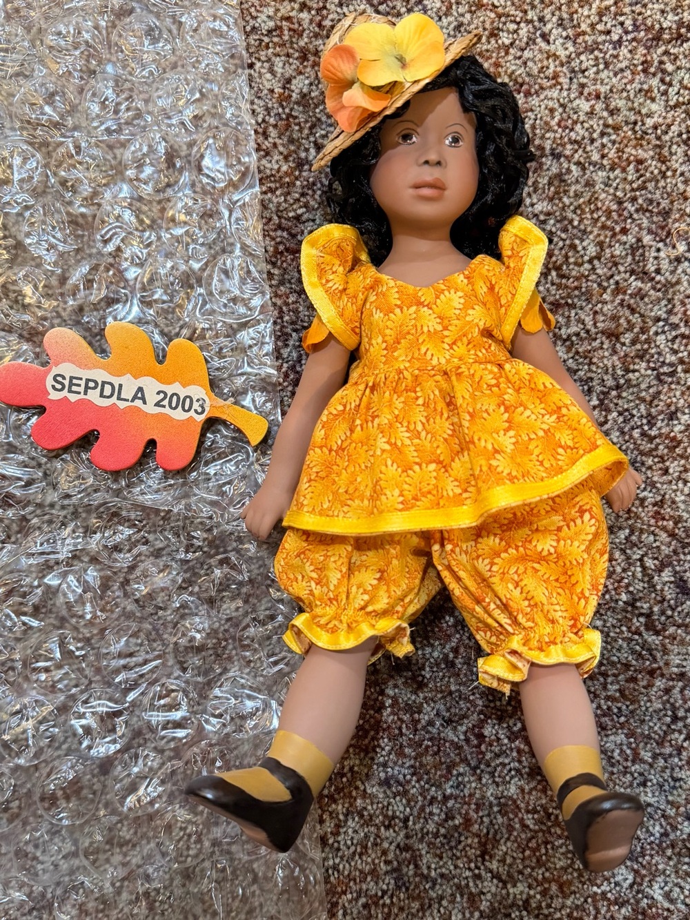 African American Porcelain Female Doll 10”